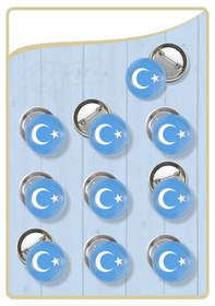 Resim Doğu Türkistan Rozet Seti -01 Toplam 10 Parça 