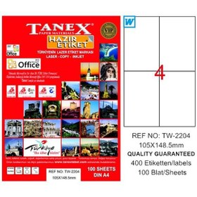 Resim Tanex Laser Etiket 100 YP 105x148,5 Laser-Copy-Inkjet TW-2204 