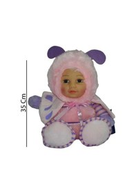 Resim Sevimli Bebek Yüzlü Peluş Kelebek Uyku Arkadaşı 35 Cm Mor 