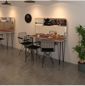 Resim Knsz masa sandalye takımı hem75mazlum cvzsyh 120*040 klç 3 sandalye syhsyh kolçaklı 