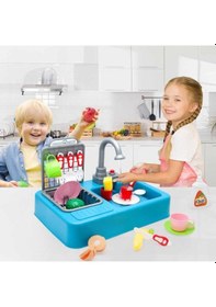 Resim Modern Lavabo Mutfak Seti Mavi 