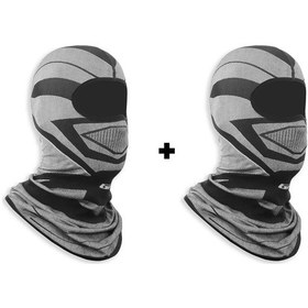 Resim Gp Kompozit Motorcu Balaklava Maske Seti 1 Adet Kışlık + 1 Adet Kışlık Siyah - Gri 