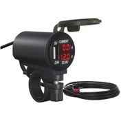 Resim Synodicmonth 12v Motosiklet Usb Voltmetre Hızlı Şarj Soketi Anahtarlı Cep Telefonu Su Geçirmez Güç Çıkışı Moto Cep Telefonu Fişi B 