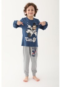 Resim Mickey Mouse D4821-3 Çocuk Koyu Indigo Pijama 