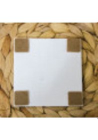 Resim Doğal Taş Bardak Altlığı Ters Işık Sarı Renkler Baskılı 4'lü Set Çok Renkli 