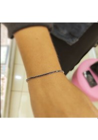 Resim Oriental Kuyumculuk Jewellery Siyah Taşlı Gümüş Su Yolu Bileklik Siyah 