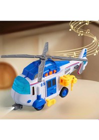 Resim Sesli Ve Işıklı Kurtarma Helikopteri - Pervaneli Eğitici Oyuncak Helikopter 21 Cm 