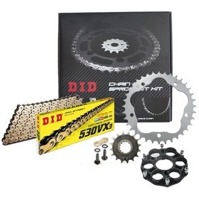 Resim Dıd Ducati Multistrada 1200s Zincir Dişli Seti 2010-2017 Vx3 X-ringli Zincir Gold Renk 