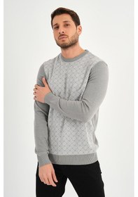 Resim Alexander Gardi Alexandergardı Bisiklet Yaka Desenlı Regular Fit Kazak E24-eze-01 Gri 