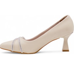 Resim Bilener 0803 Taşlı Kadın Stiletto Krem 