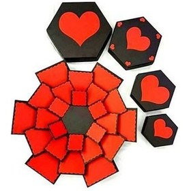 Resim Patlayan Aşk Kutusu Altıgen Kalpli (553754217) 
