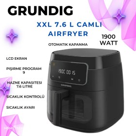 Resim Grundig 7.6l Camlı Airfryer, Sağlıklı ve Pratik Pişirme Deneyimi 