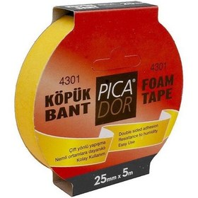 Resim Picador Çift Taraflı Bant Köpük Rulo Askılı 25Mmx5M 4301 