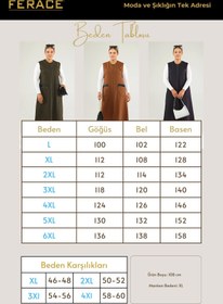Resim Kadin Deri Cepli Buyuk Beden Uzun Yelek - Haki / 2XL 