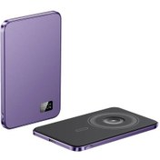 Resim Magsafe İçin 3'ü 1 Arada Güç Bankası, İnce Manyetik Kablosuz Powerbank İos Uyumlu 3 İn 1 Purple 10000mah Mor 