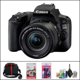 Resim Canon Eos 200 D + 18-55 mm Is Lens Dslr Fotoğraf Makinesi (Çanta + 32 GB Sd Kart + Temizlik Kiti Hediyeli) 