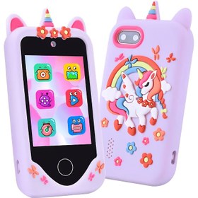 Resim Çocuklar için Akıllı Telefon Oyuncak, Çift Kamera, 1080P HD, 48MP Fotoğraflar, 14 Eğlenceli Oyun, Renkli Filtreler ve Unicorn Tasarımı - Gençler için İdeal Doğum Günü veya Tatil Hediyesi, Telefon Aksesuarı 