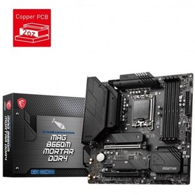 Resim MSI Msı Mag B660m Mortar Ddr4 Soket 1700 Ddr4 4800 (Oc) Hdmı,Dp Pcı-E Gen 4 ,M.2 Usb3.2 1X 2.5G Lan Matx 