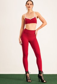 Resim Barney Cutout Crop Bodycon Tayt Takımı Kırmızı - M 