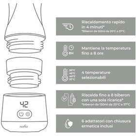 Resim Nuvita Evrensel Taşınabilir Şişe Isıtıcı, Hızlı Isıtma, 4 Sıcaklık Ayarı, Taşıması Kolay, 8 Şişeye Kadar Biberon Isıtıcı Ve Sterilizatör 