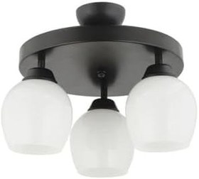 Resim Lambadar Modern Beyaz Camlı Model Üçlü Yuvarlak Plafonyer Avize Salon Mutfak Yatak Odası Hol Siyah3Yuv Tek Ebat 30 X 30 3551-3Blkyuv-110A1 