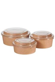 Resim balcı ambalaj 1100 CC KRAFT KARTON SALATA KASE - KAPAKLI - 50 ADET 