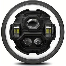 Resim Cloudstore Led Yuvarlak Sauna Işığı Melek Gözü Jeep Off-road Lambası R1 17.78cm H4 200w 6000k 3500k 30000lm 24v 1 Parça 