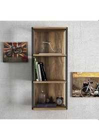 Resim Dekorister Exclusive Lost Metal Duvar Rafı Ceviz 