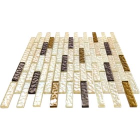 Resim MozaiKristaL Mutfak Tezgah Arası ve İç Dekorasyon İçin Kristal Cam Mozaik. Cam Ölçüleri: 15X73X4 Mm. File Ölçüsü: 30X30 Cm. ( 1 Koli = 11 File Karo = 1 m2 fiyatıdır ) 