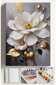 Resim Akihabara Sayılarla Boyama Hobi Seti Çerçeveli Numaralı Tuval Fırça Boya Dahil 40x50 Cm - İNCİLİ ÇİÇEK 