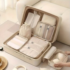 Resim 7 Parça Doğum Hastanesi ve Seyahat Organizatör Çanta Seti 14+ Yaş İçin Dayanıklı Polyester Elyaftan Yapılmış Giysi Düzenleyiciler, Aksesuar Çantaları ve Bağcıklı Çantalar ile 