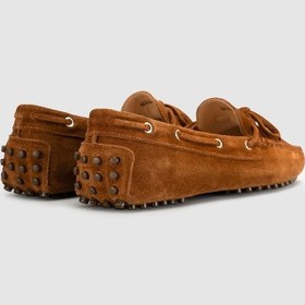 Resim Cabani Terano Taba Hakiki Deri Bağcıklı Günlük Loafer (Makosen) Kadın Ayakkabı 