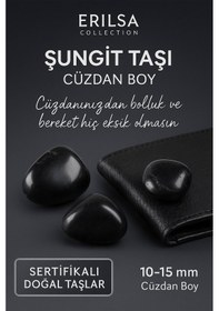 Resim Sertifikalı Doğal Şungit Taşı Kütle 10-15 Mm Cüzdan Boy Enerji 