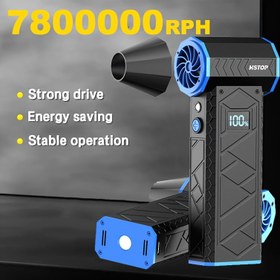 Resim 7800000RPH El Tipi Turbo Jet Fan, Dijital Ekranlı Taşınabilir Elektrikli Hava Üfleyici, 5000*2mAh Mini Yazlık Soğutma Fanı – Araç Temizleme, Outdoor Kullanım, Bilgisayar Klavyesi ve Kamp İçin - Siyah 
