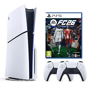 Resim Sony Playstation 5 Slim CD'li Oyun Konsolu +2. Dualsense Kol + PS5 FC26 (İthalatçı Garantili) 