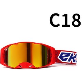 Resim Tangshopping Motosiklet Arazi Gözlüğü Gözlük Bisiklet Gözlüğü C18 Kırmızı Çerçeve Kırmızı Renkli Film 