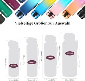 Resim UZSPACE spor İçecek şişesi 500 ml/800 ml/1 l, sızdırmaz, Tritan nane bisfenol A içermez, bisiklet, fitness, dış mekan için su şişesi, Mor Kırmızı, 500ml 