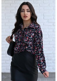 Resim Koza Butik Kadın Uzun Kollu Desenli Gömlek 1529-23 001 