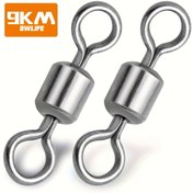 Resim 25 Adet Ağır Hizmet Tipi Paslanmaz Çelik Balıkçılık Dönerleri - Tuzlu ve Tatlı Su için 360° Dönen Varil Dönerler, Nikel Kaplama Korozyona Dayanıklı Hat Bağlantıları, Ağır Balıklar için Pürüzsüz Ağırlık Dağılımı (25 Adet) - Ton Balığı, Turna için İdeal 