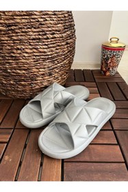 Resim Behtah Kundura Erkek Fashion Çapraz Yeezy Slide Terlik Plaj Havuz Sahil Deniz Yeni Sezon 