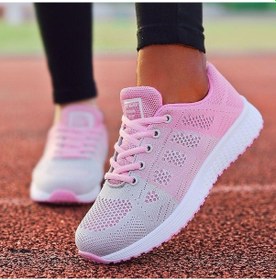 Resim Gri&pembe Spor Ayakkabı Kadın Vulkanize Ayakkabı Yaz Yeni Spor Salonu Cansual Erkek Kadın Ayakkabı Ayakkabı Nefes Bağcıklı Sepet Ayakkabı Gri - Pembe 