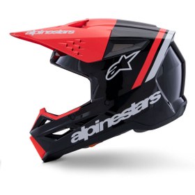 Resim Alpinestars SM3 Radium Off-Road Kaskı Siyah Kırmızı Beyaz 
