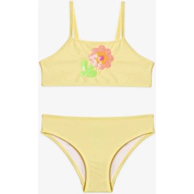 Resim Penti Sarı Kız Çocuk Sequin Halter Bikini Takımı 