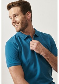 Resim AC&Co / Altınyıldız Classics Altinyildiz Classics Erkek Havacı Mavi Slim Fit Dar Kesim Polo Yaka %100 Pamuk Tişört 4A4820200001HVMXXL Mavi 