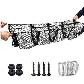 Resim Rogfer Kamyonet Üç Boyutlu Net Çanta Off-road Araç Bagaj Net Çanta, Boyut: 120x30cm Dört Cep 