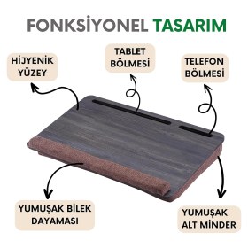 Resim Vigo Wood - LS021 Minderli 15,6" ve 17,3" Laptop Sehpası 