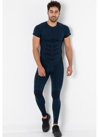 Resim Miofit Erkek Cool Dry Kısa Kollu Dikişsiz Spor Tişört Lacivert 