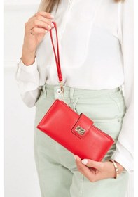 Resim Tuldar Kadın Kırmızı Yumuşak Soft Doku Kartlık Ve Cüzdan Tul134 Kırmızı 