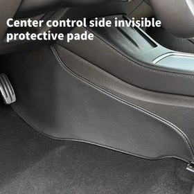 Resim Her İki Tarafta da Vurulmaya Karşı Koruyucu Kontrol Pedleri, Kadife İç Aksesuarlar PU Deri Model Lekelere Karşı Dirençli ve Kolay Temizlenir Uygun Tesla Model3 2024 2017-2023/ModelY 2017-2024 