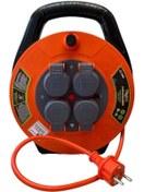 Resim AyrStore Seyyar Kablo Makarası – 10 Metre, 4 Prizli, IP44 Kapaklı, 230V 16A, 1000W – Taşınabilir Çanta Tipi 